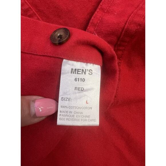Vintage Woolrich Shirt Mens Large Red Chamois Flannel 90s Y2K - Picture 14 of 16